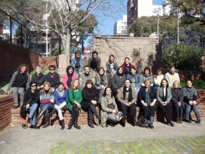 Grupo de trabajo del Taller de Pedagog&iacute;a Muse&iacute;stica durante el M&oacute;dulo II, en el Museo Nacional de Artes Visuales