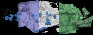 Representación de fondo marino, sonar multihaz