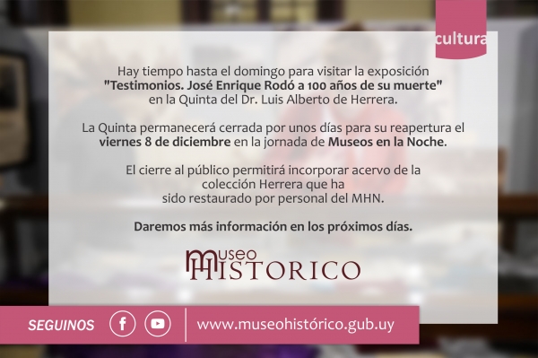 &Uacute;ltimos d&iacute;as de exposici&oacute;n sobre Rod&oacute; en Museo Hist&oacute;rico Nacional