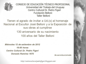 Homenaje al escultor Jos&eacute; Belloni.