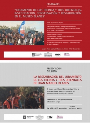 Conservaci&oacute;n y restauraci&oacute;n del Juramento de los 33. Seminario y presentaci&oacute;n de libro en el museo Blanes.