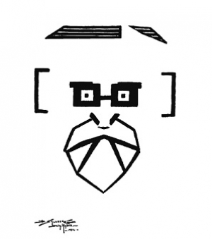 Arquicaricatura de Pedro Figari por Salguero Dela Hanty