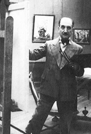 Milo Beretta en su atelier de la calle Lugano. 1934.